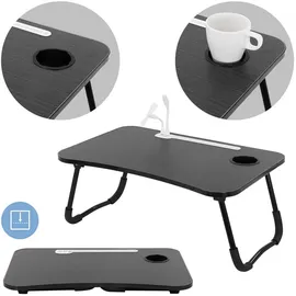 ML-Design Laptoptisch für Bett Schwarz 60x40 cm Betttisch klappbar