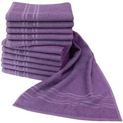 Handtuch DYCKHOFF "Saphir Friseurhandtücher", lila (beere), B:34cm L:90cm, Frottier, Frottier, Handtücher (Packung), Farbecht und besonders strapazierfähig, 34x90 cm