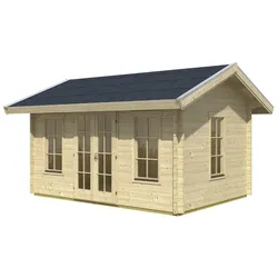 Gartenhaus SKANHOLZ "Lugano 1", beige (natur), Fußboden im Gartenhaus, Gartenhäuser, mit 2. Schalung