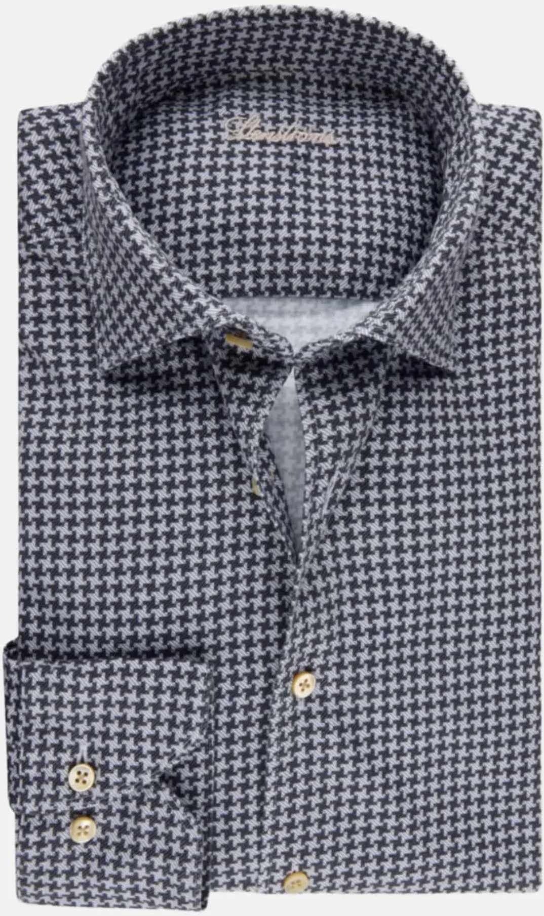 Oxford-Hemd mit Hahnentritt-Muster Blau XXL