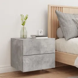 vidaXL Wand-Nachttisch mit LED-Leuchten Betongrau