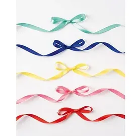 Folia Geschenkband Satin RAINBOW mint/dunkelblau/gelb/pink/rot 10 mm x 4 m