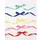 Folia Geschenkband Satin RAINBOW mint/dunkelblau/gelb/pink/rot 10 mm x 4 m