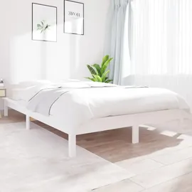 vidaXL Massivholzbett 180 x 200 cm Weiß