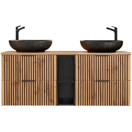 petits-meubles Gaia 2-tlg. Schwarz/Eichenoptik