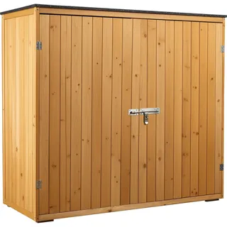 Wiltec Gartenhaus mit Doppeltür 136 x 58 x 127 cm Naturfarbe Holz