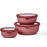 Mepal - Multischale Cirqula Round Set 3-teilig - Vorratsdosen mit Deckel - Geignet als Aufbewahrungsbox, Kuhlschrank, Gefrierschrank & Mikrowellengeschirr - 350 ml, 750 ml & 1250 ml - Vivid Mauve