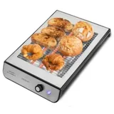 Cecotec Turbo EasyToast Inox Flachtoaster 3 Quarzheizkörper, 6 Leistungsstufen, Krümelschublade, Kabelaufwickler , Edelstahl-Finish, 900 W.