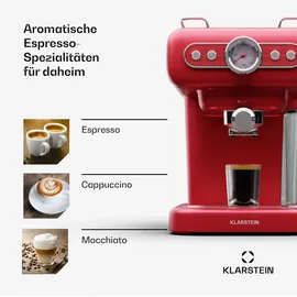 Klarstein Espressionata Evo 1,2L rot mit Milchaufschäumer