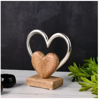 Marrakesch Orient & Mediterran Interior Dekoobjekt Dekoaufsteller Dekoobjekt Silber Herz Amour -4-, Handarbeit braun