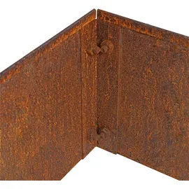 Estexo Beeteinfassung Beetumrandung Quadrat 2er Set Edel-Rost Hochbeet Cortenstahl