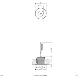 EVN Einbaulichtpunkt 1 rund Aluminium P100102
