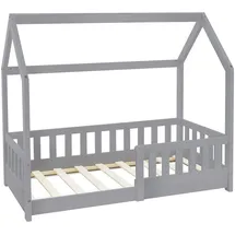 ML-Design Kinderbett Hausbett 70 x 140 cm Kiefer grau
