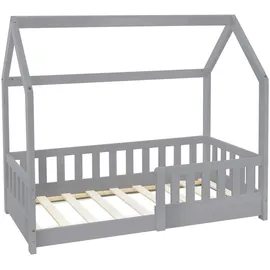 ML-Design Kinderbett Hausbett 70 x 140 cm Kiefer grau