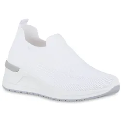 Damen Sneaker Wedges in Weiss