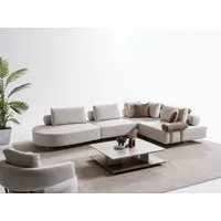 Viva Möbel Sofa VERONA, L225 x R345 cm (Rundecke rechts), Luxuriöses Modular-Ecksofa für Ihr Wohnzimmer.
