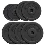 GORILLA SPORTS® Hantelscheiben - Einzeln/Set, 1,25kg, 2,5kg, 5kg, 7,5kg, 10kg, 15kg, 27,5kg, 30kg Gewichte, 30mm Bohrung, aus Kunststoff - Gewichtsscheiben, Hantelscheiben-Set (27,5 kg Set)