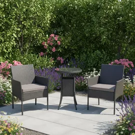 Relaxdays Gartenmöbel Set 3-tlg. Schwarz