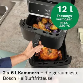 Bosch Serie 6 Heißluftfritteuse MAFD661B7 Schwarz 12 l