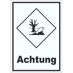 HB-Druck Aufkleber Kenn­zeichen Umwelt­gefähr­dend Achtung Fisch Wasser Baum A3 (297x420mm)