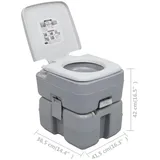 vidaXL Tragbare Campingtoilette Grau 20+10 L