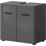 inn.furn Waschbeckenunterschrank "Strong" grau Hochglanz 60 cm, mit Soft-Close b