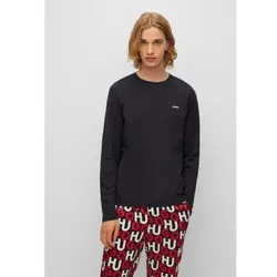HUGO für Herren. 50466159 Derol T-shirt schwarz (S), Lässig, Baumwolle, Langarm, Nachhaltig
