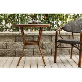 VCM Loures Bistrotisch Ø 70 x 75 cm Braun