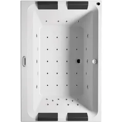 Riho Whirlpool Olivia rechts mit Farblichttherapie, Touchbedienung, Heizung und Kopfstützen schwarz, B064003005, Badewannen, weiß