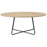 Home Deluxe Couchtisch Oval NOVARIS 110 x 66 x 47 cm - Fishbone Oak