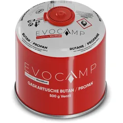 EVOCAMP 48x Gaskartuschen 500g mit Schraubventil Butan/Propan – Zuverlässige Energie für Gaskocher und Outdoor-Aktivitäten