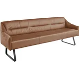 Musterring Essbank MUSTERRING "JustB SP500", gelb (honey), B:262cm H:86cm T:70cm, Sitzbänke, Essbank, Metallkufe schwarz, verschiedene Farben, Breite 220 oder 250 cm