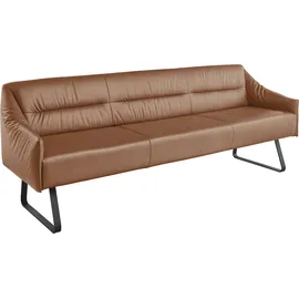 Musterring Essbank MUSTERRING "JustB SP500", gelb (honey), B:262cm H:86cm T:70cm, Sitzbänke, Essbank, Metallkufe schwarz, verschiedene Farben, Breite 220 oder 250 cm