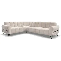 beautysofa Eckcouch Polyester 295 cm 3-Sitzer Beige