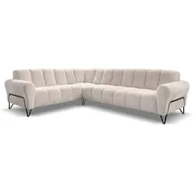 beautysofa Eckcouch Polyester 295 cm 3-Sitzer Beige