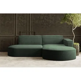 kaiser möbel Ecksofa Designer MODENA STUDIO stoff Dicker cord Poso Dunkelgrün Rechts