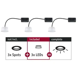 Paulmann LED-Bad-Einbauleuchte EEK: G (A - G) LED Modul Einbauleuchte Choose Coin 3er-Set rund 50mm Coin 3x6W 3x470lm 230V 2700K Satin