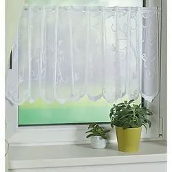 Kurzgardine Ranke - Romantisch, weiß