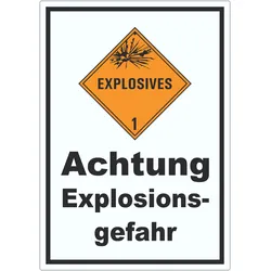 Aufkleber Explosionsgefahr Explosives A5 (148x210mm)