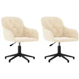 vidaXL Esszimmerstühle 2 Stk. Drehbar Creme Samt