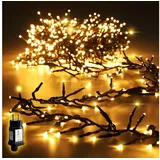 Salcar LED-Lichterkette LED Cluster Lichterkette Außen Weihnachtslichterkette Warmweiß & Bunt, 15m 1500er LED 8 Modi und Memory, Christbaumbeleuchtung 15 m