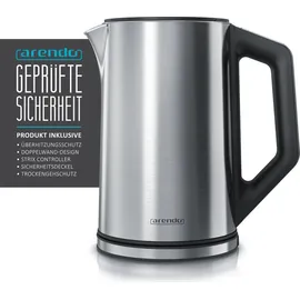Arendo Frühstücks-Set in silber - Wasserkocher / Toaster / Eierkocher