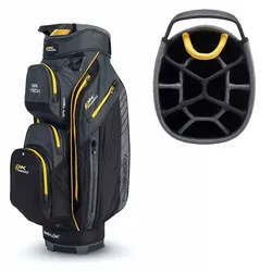 Powakaddy Dri Tech Golf Cartbag wasserdicht schwarz/grau/gel
