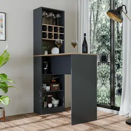 roomart Bartisch Dublin 120 x 75 cm Anthrazit-Eiche