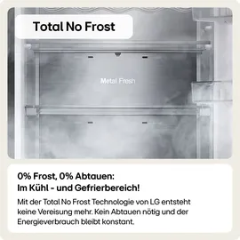 LG Kühl-/Gefrierkombination »GBV5250CEP«, Aussendisplay und ThinQ App-Kompatibilität, silberfarben
