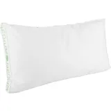 SLEEPTEX Kopfkissen, Comfy Medium, Grün, Weiß, Textil, Schriftzug, Füllung: Polyester, 40x80 cm, Oeko-Tex® Standard 100, weich und anschmiegsam, pflegeleicht, hygienisch, Schlaftextilien, Kopfkissen , Nackenkissen, Kopfkissen