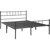 OTTO home Metallbett Amrum Bett Bettgestell Bettrahmen Einzelbett Doppelbett Stahlbett (2m Länge und in 4 Breiten wählbar - 90, 140, 160, 180 cm), Schlafzimmerbett inkl. 26 Lattenroste zum Schutz der Matratze schwarz 146 cm x 207 cm x 89 cm
