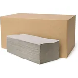 4000 Blatt Papierhandtücher 25 x 23 cm |Falthandtücher ZZ-/V-Falz | 1-lagig Grau | (20 x 200)