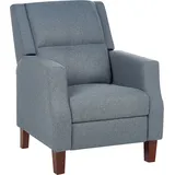 Beliani Fernsehsessel Stoffbezug blau Lehne und Fußteil verstellbar Holzbeine Egersund