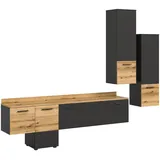 MID.YOU Wohnwand Goal - grau ¦ Maße (cm): B: 247 H: 196 T: 37.0